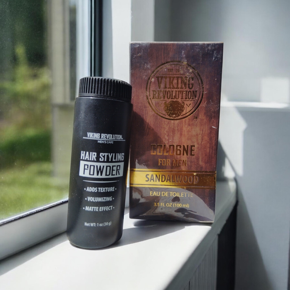 Revolution Men’s Hair Styling Powder And Sandalwood Bundle